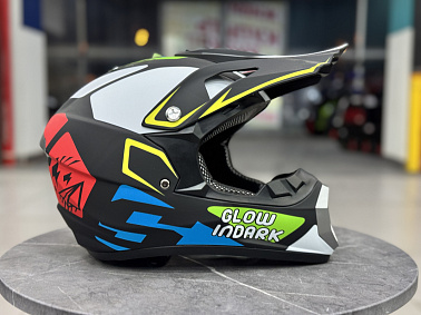 Шлем кроссовый HETOSHI XD1-3 цв. Черно-бело-красно-голубой F 7  р. XL  