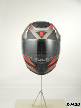 Шлем модуляр HETOSHI FF935 Shogun цв.Черно-серо-красный  Матовый  р.XXL