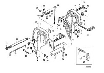Зажимной кронштейн (ручной) 2-Х ТАКТНОГО ПЛМ MERCURY 60 Серийный номер от 0G590000 до 0G760299